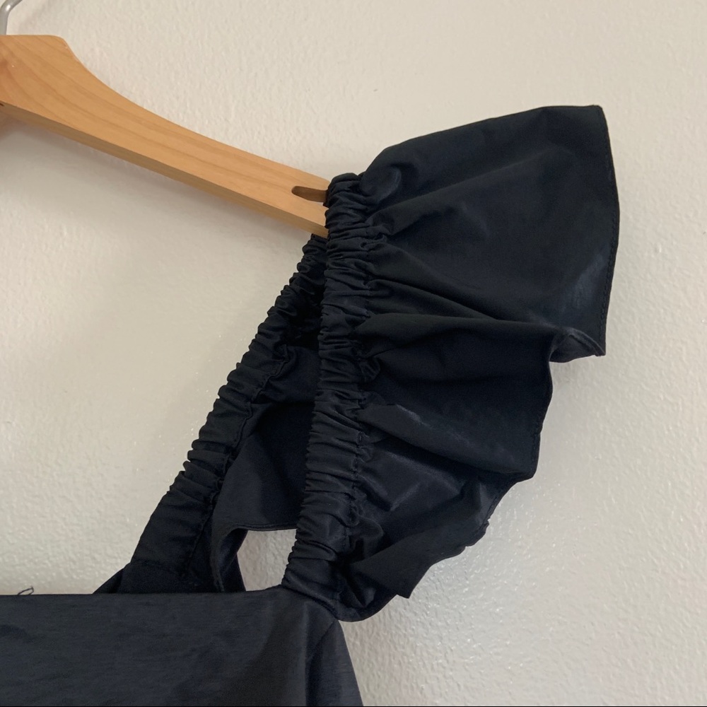 Eloquii Black Ruffle Strap Midi Dress with Back Bow - Picture 8 of 11